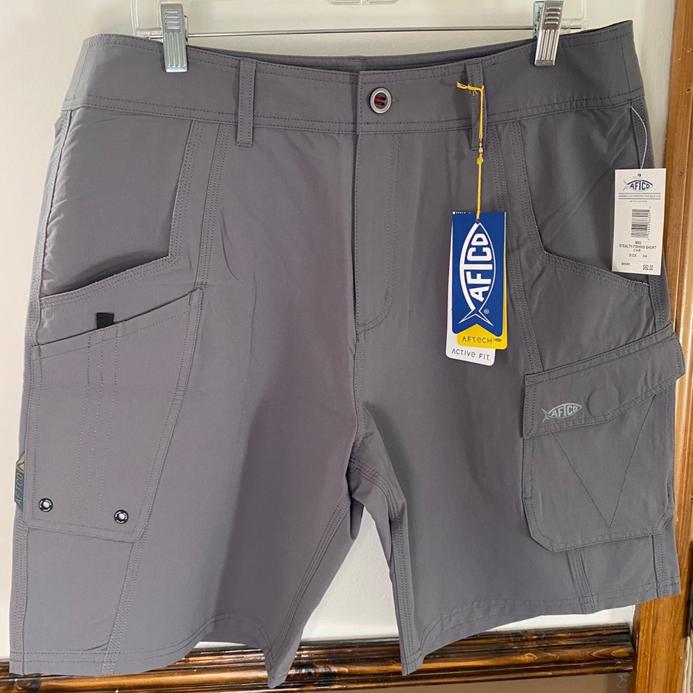 AFTCO Stealth Fishing Shorts, Size 34 NWT